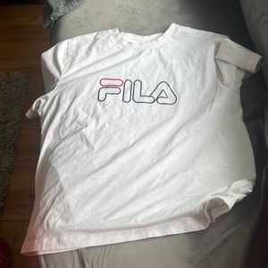 white filas shirt
